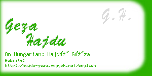 geza hajdu business card